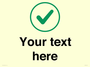 Custom plain background, green tick in circle sign